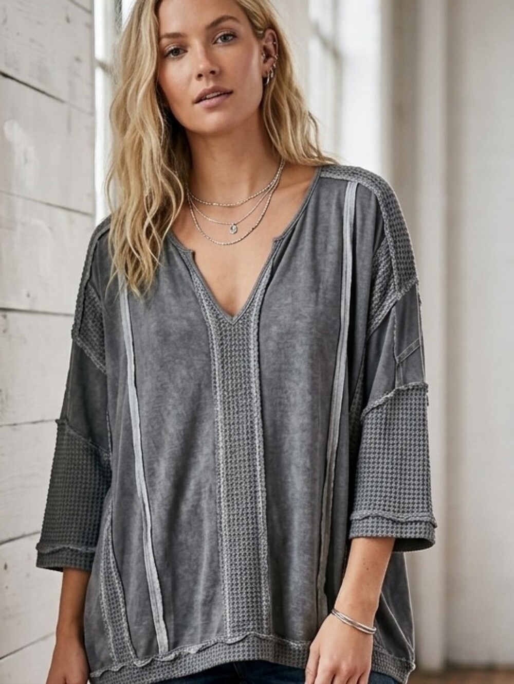 POL  Slate - Charcoal Gray Top